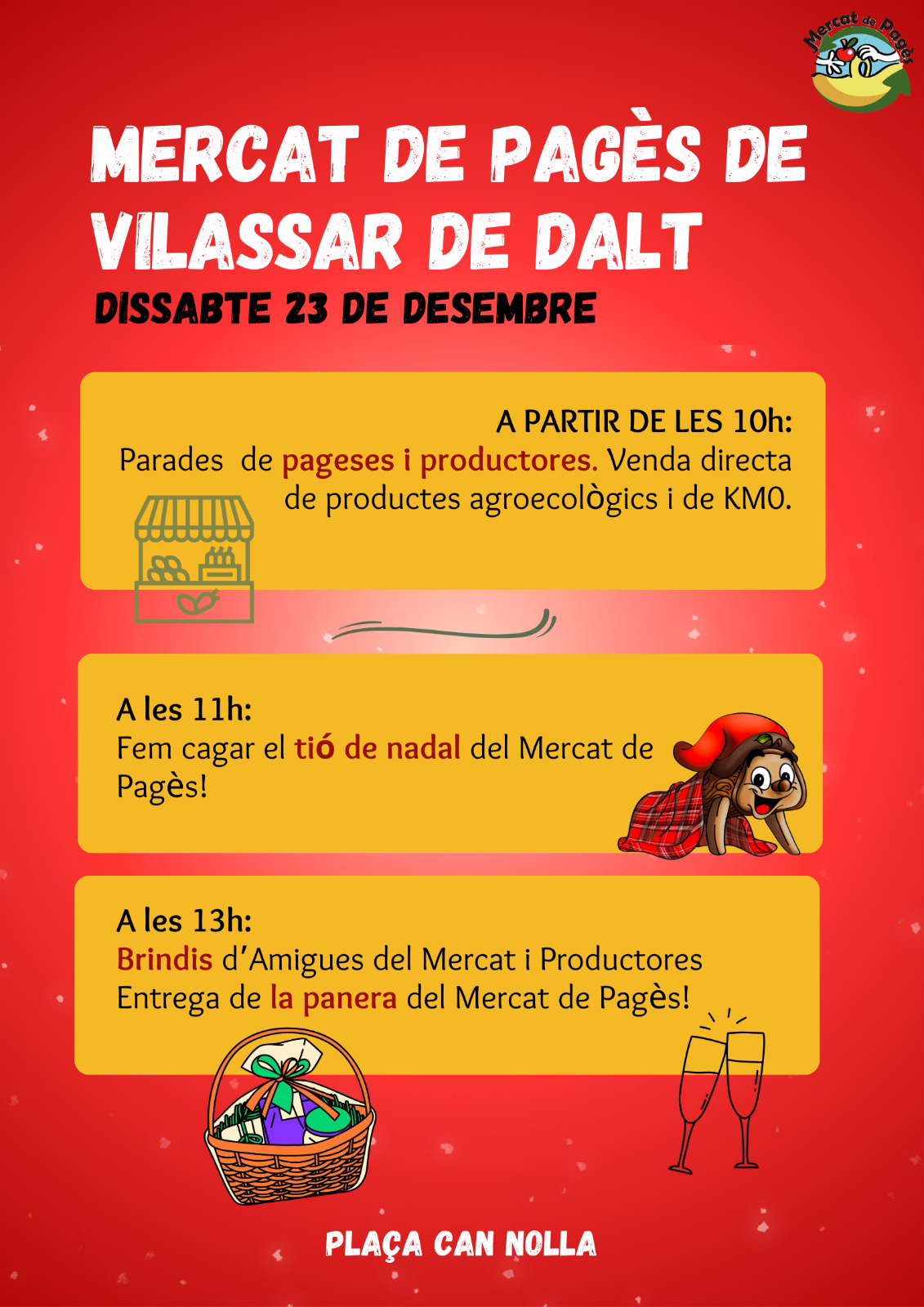 Tió de Nadal al Mercat de pagès