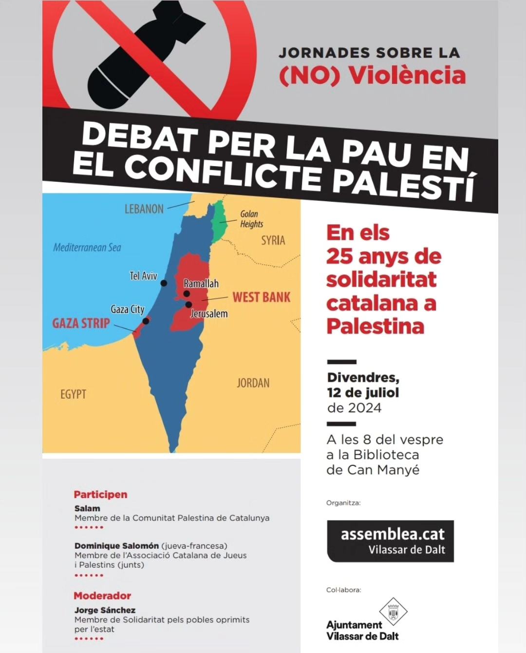 Jornades sobre la no violència. Debat per la pau en el conflicte palestí