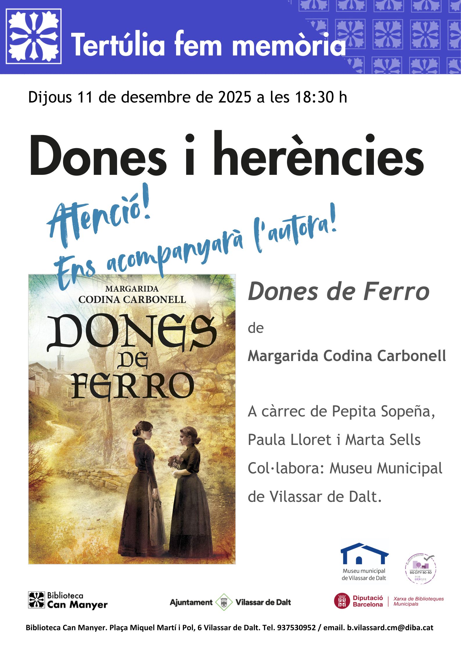 Tertúlia Fem Memòria. 'Dones de ferro'