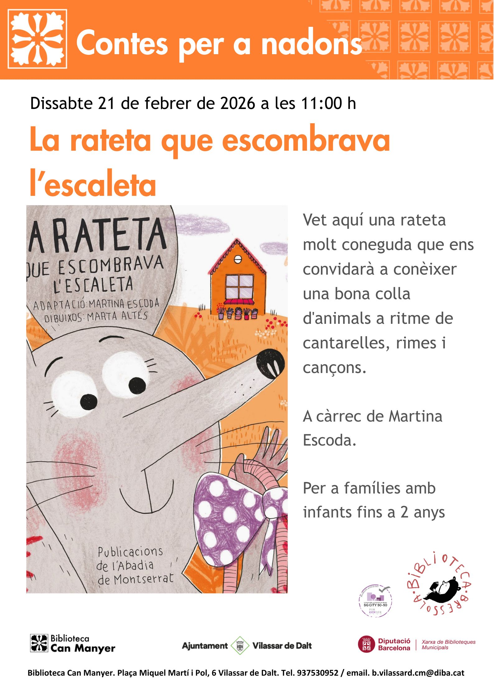 Contes per a nadons: 'La rateta que escombrava l'escaleta'