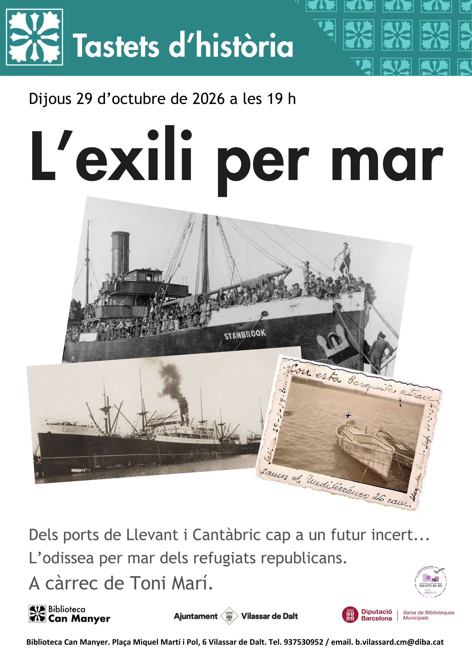 Tastets d'hist&ograve;ria. 'L'exili per mar'