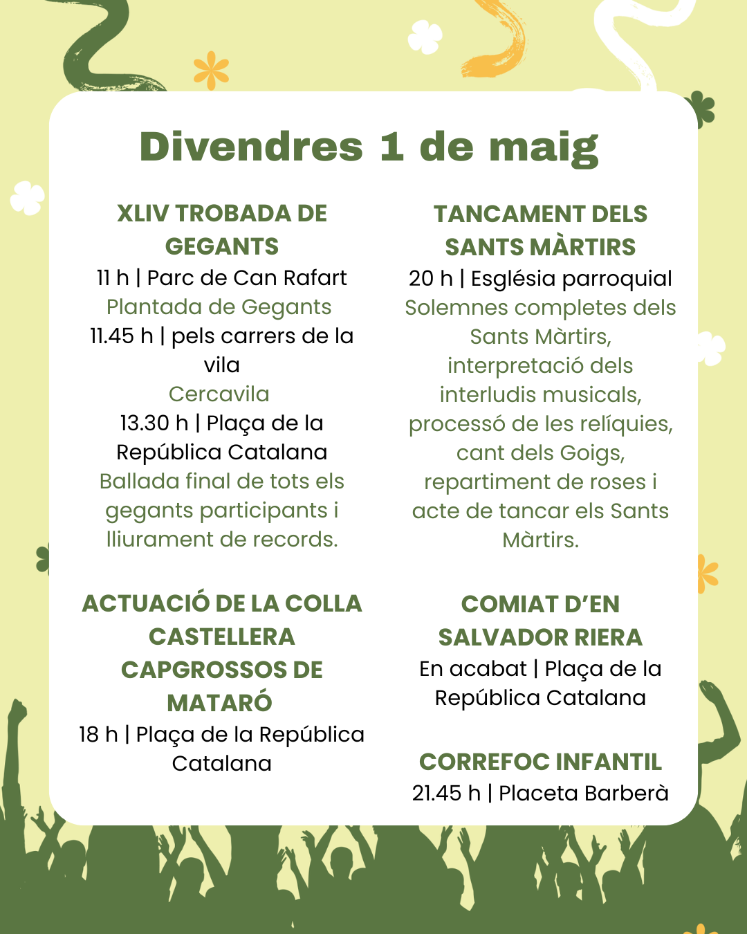 Sants M&agrave;rtirs 26: 1 de maig