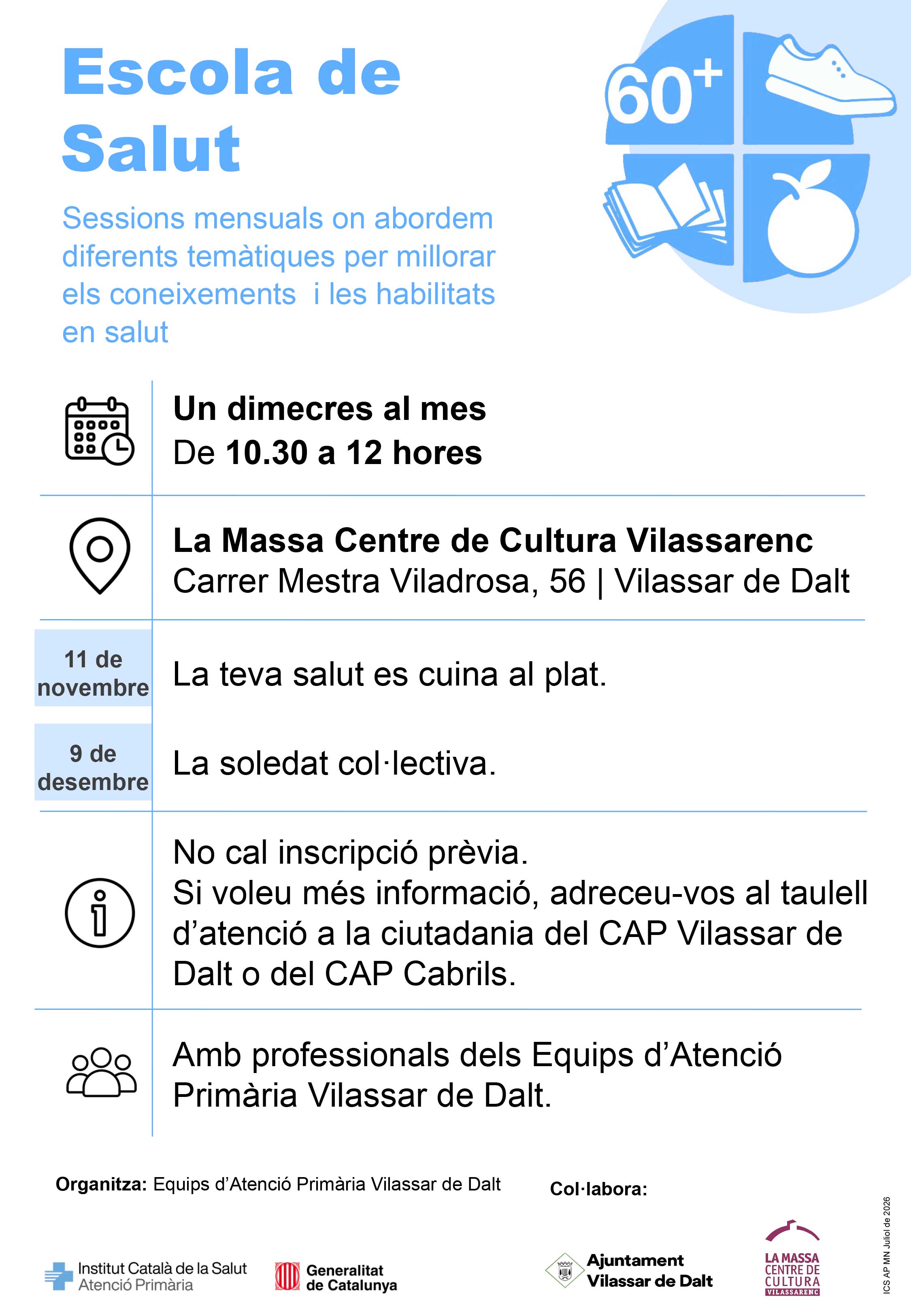 Escola de salut: 'La salut es cuina al plat'