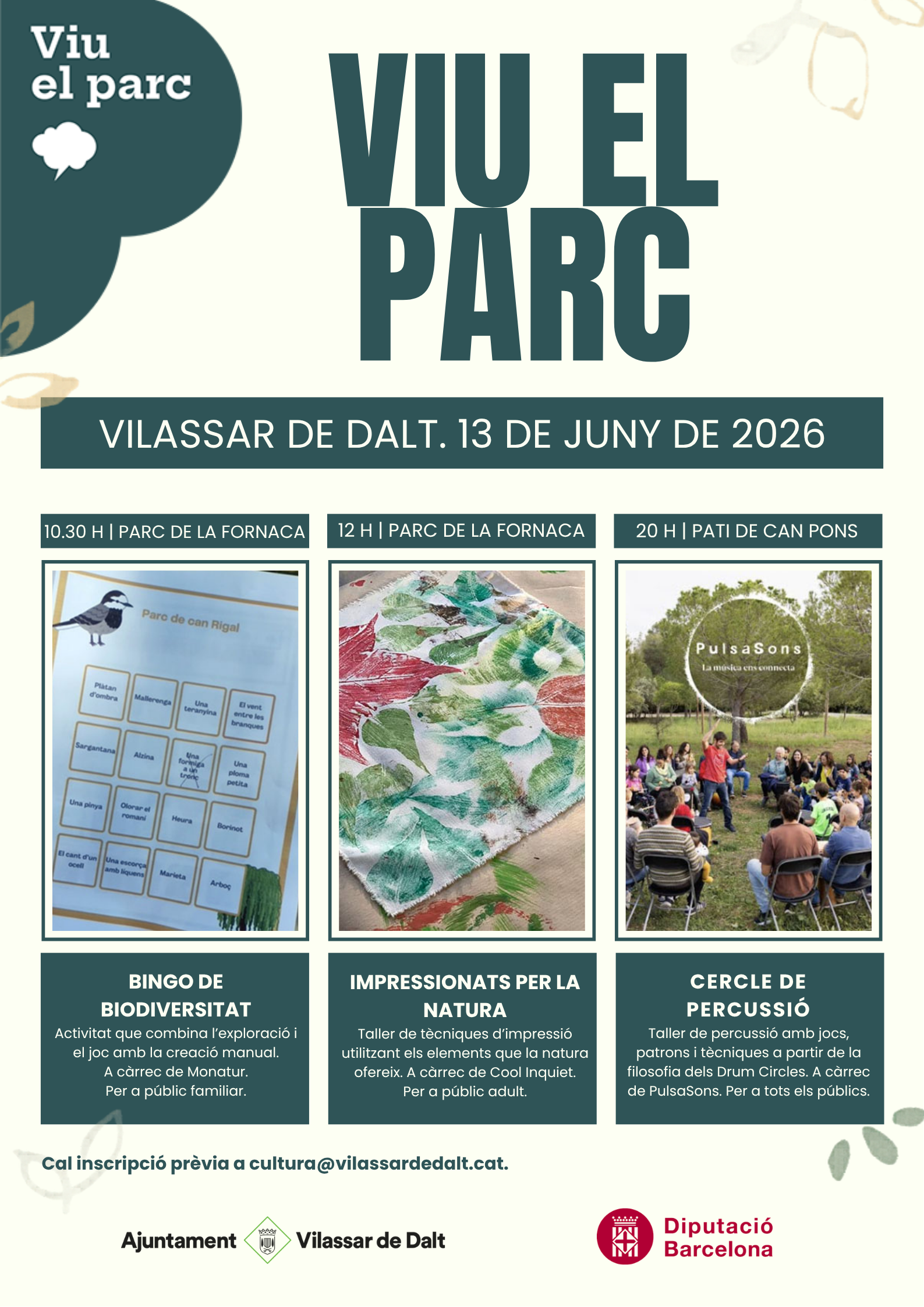 Viu el Parc: Impressionats per la natura. Estampaci&oacute; amb elements naturals