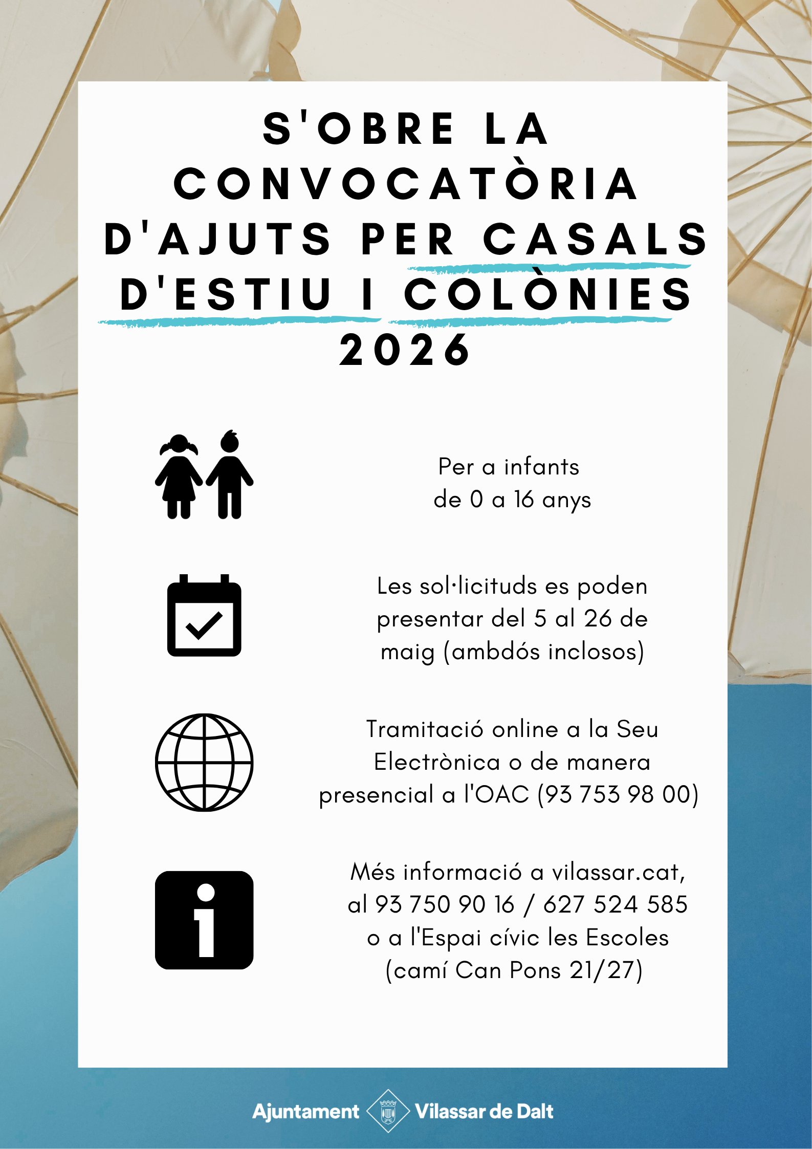 Oberta la convocat&ograve;ria per sol&middot;licitar ajuts per casals i col&ograve;nies d'estiu 